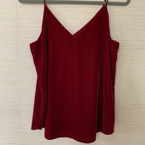 Express red velvet tank